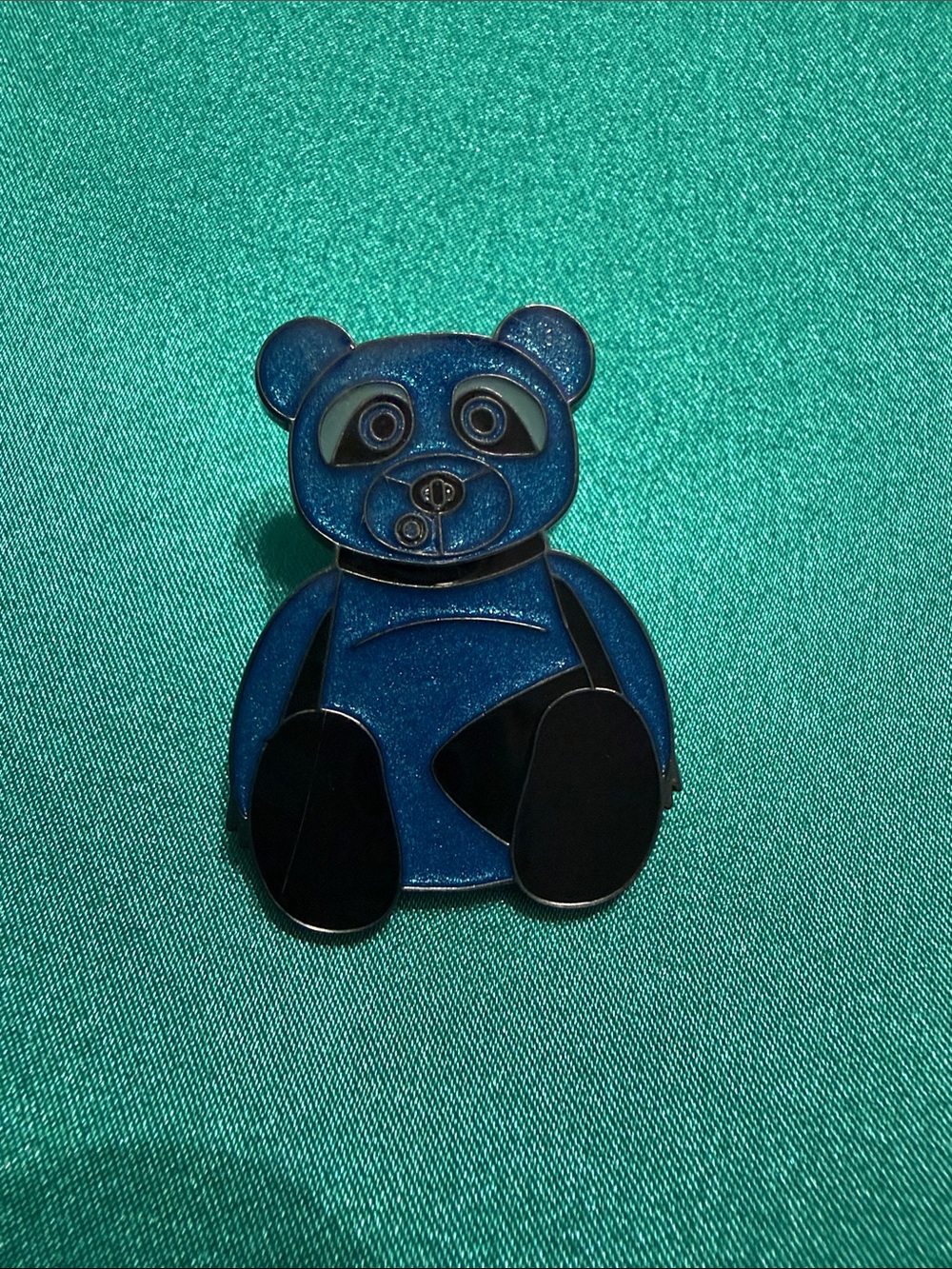 Coach Blue Enamel Teddy Bear Pin